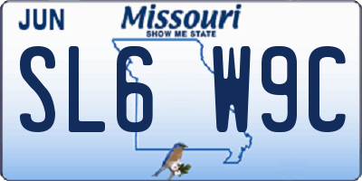 MO license plate SL6W9C
