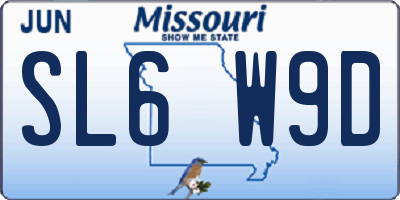 MO license plate SL6W9D