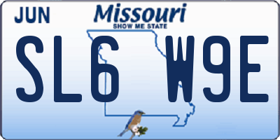 MO license plate SL6W9E