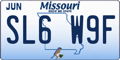 MO license plate SL6W9F