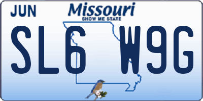 MO license plate SL6W9G