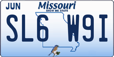 MO license plate SL6W9I