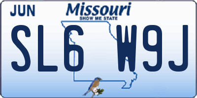 MO license plate SL6W9J