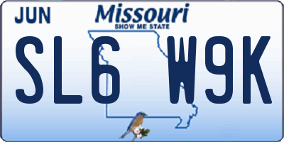 MO license plate SL6W9K