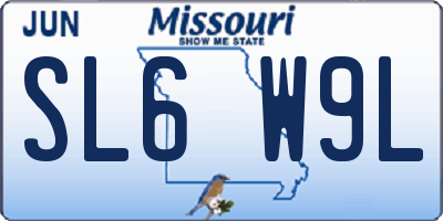 MO license plate SL6W9L