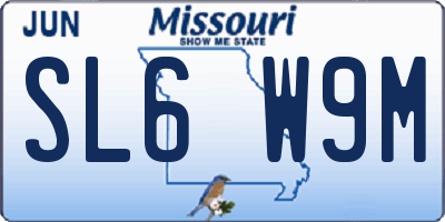 MO license plate SL6W9M