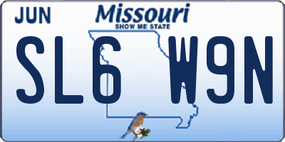 MO license plate SL6W9N