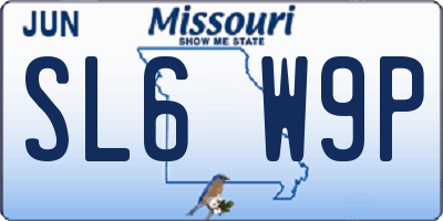 MO license plate SL6W9P