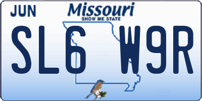 MO license plate SL6W9R