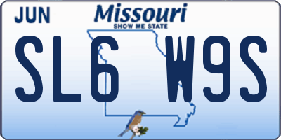 MO license plate SL6W9S
