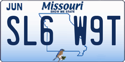 MO license plate SL6W9T