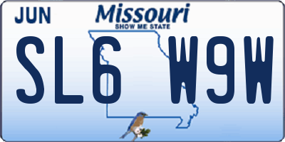 MO license plate SL6W9W