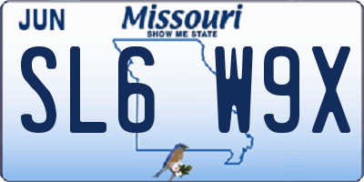 MO license plate SL6W9X