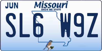 MO license plate SL6W9Z