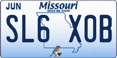 MO license plate SL6X0B