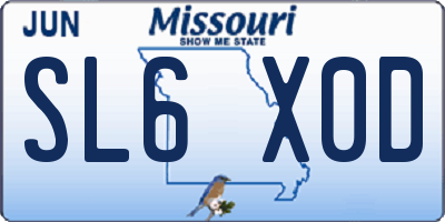 MO license plate SL6X0D