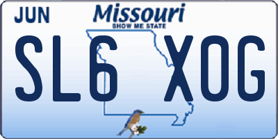 MO license plate SL6X0G