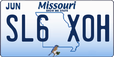 MO license plate SL6X0H