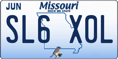 MO license plate SL6X0L