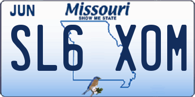 MO license plate SL6X0M