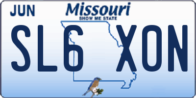 MO license plate SL6X0N