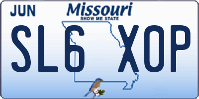 MO license plate SL6X0P