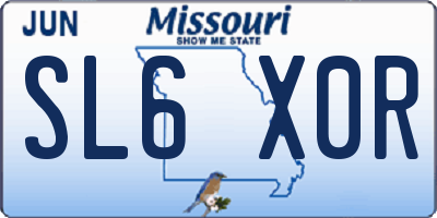 MO license plate SL6X0R