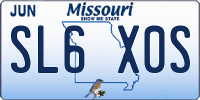 MO license plate SL6X0S