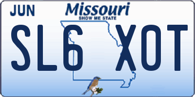 MO license plate SL6X0T