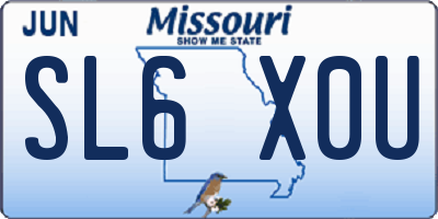MO license plate SL6X0U