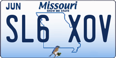 MO license plate SL6X0V