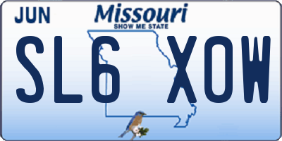 MO license plate SL6X0W