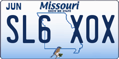 MO license plate SL6X0X