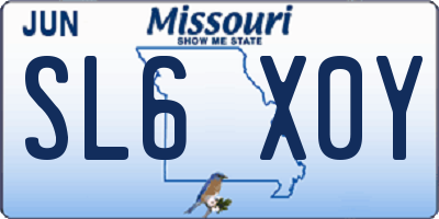 MO license plate SL6X0Y
