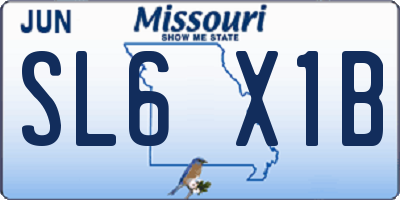 MO license plate SL6X1B