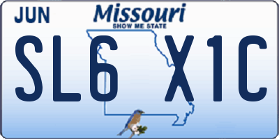MO license plate SL6X1C