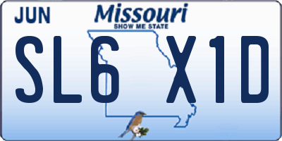 MO license plate SL6X1D