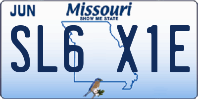 MO license plate SL6X1E