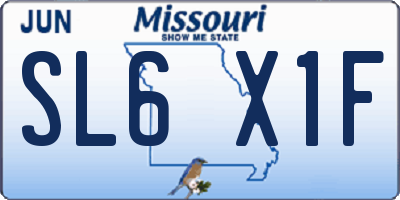 MO license plate SL6X1F