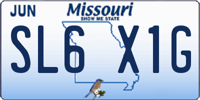 MO license plate SL6X1G