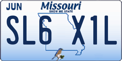 MO license plate SL6X1L