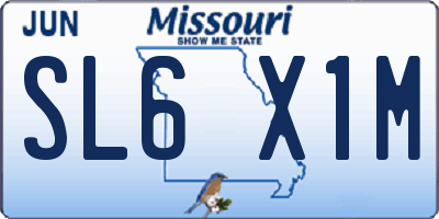 MO license plate SL6X1M