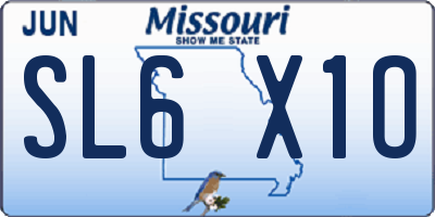 MO license plate SL6X1O