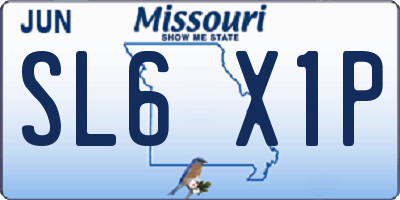 MO license plate SL6X1P