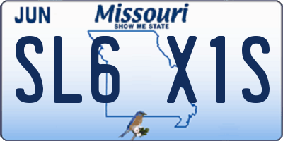 MO license plate SL6X1S