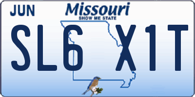 MO license plate SL6X1T