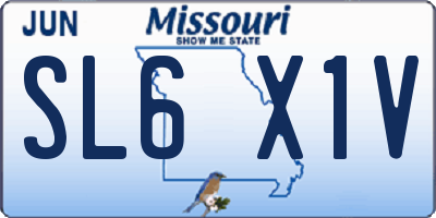 MO license plate SL6X1V
