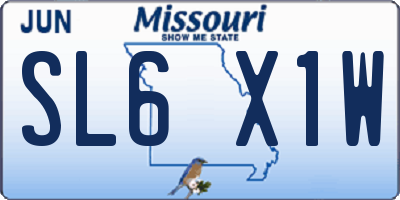 MO license plate SL6X1W