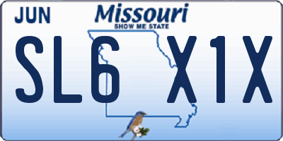 MO license plate SL6X1X