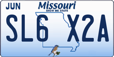 MO license plate SL6X2A